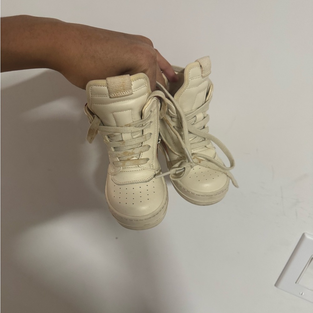 Rick Owens Cream/red Kids Sneakers